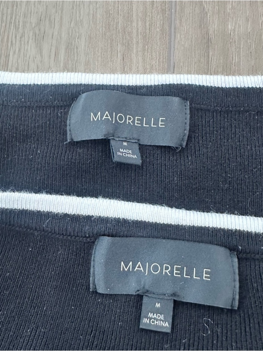 MAJORELLE Amy cropped Cardigan sweater & tank set black white medium - Picture 12 of 12
